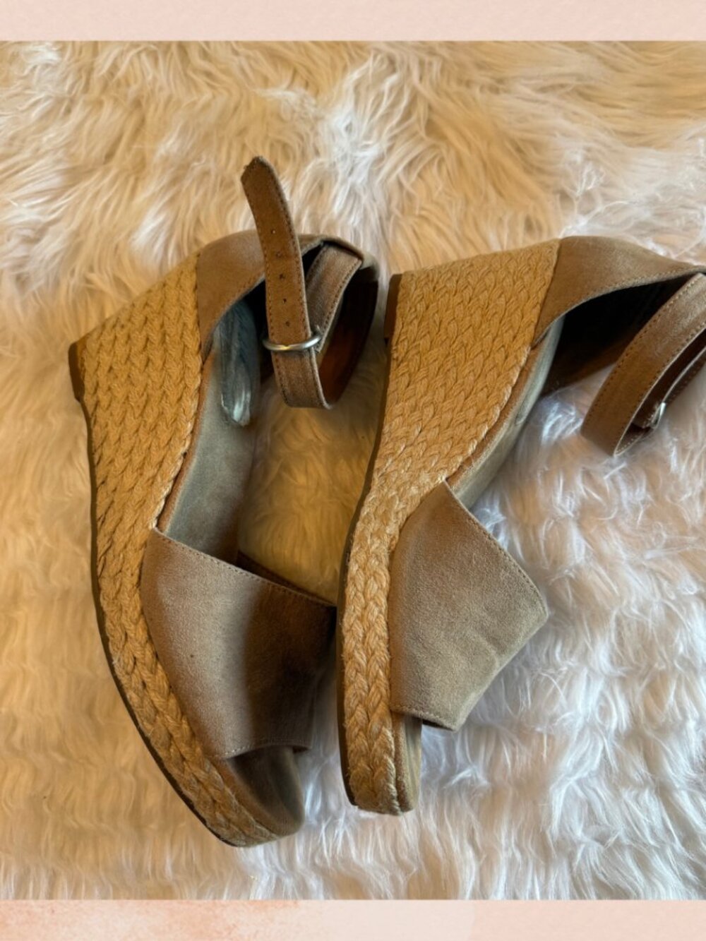 Style & Co. Seleeney Taupe Suede Ankle Strap Wedge Espadrille